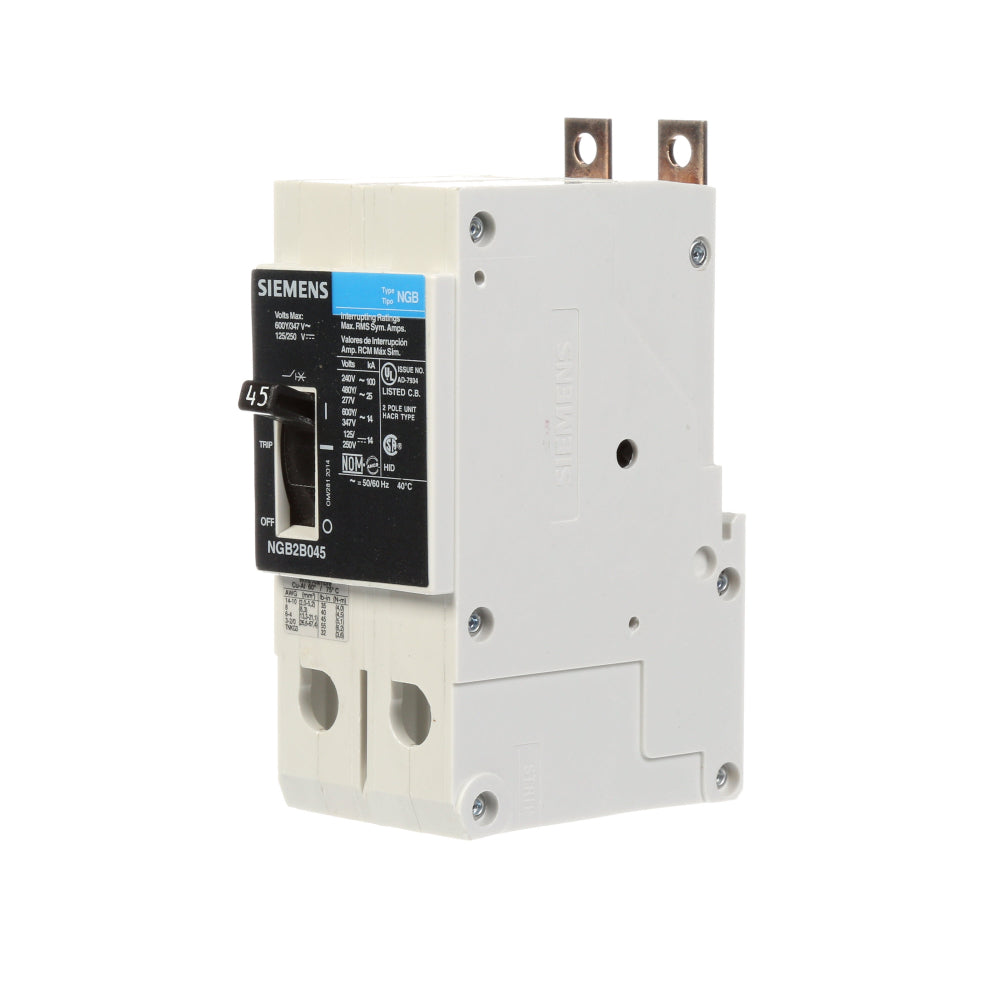 NGB2B045B - SIemens Bolt-On 45 Amp 2 Pole Circuit Breaker - Essential Electric Supply
