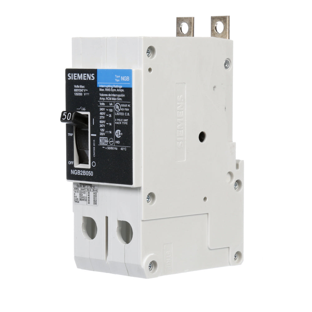 NGB2B050B - SIemens Bolt-On 50 Amp 2 Pole Circuit Breaker - Essential Electric Supply