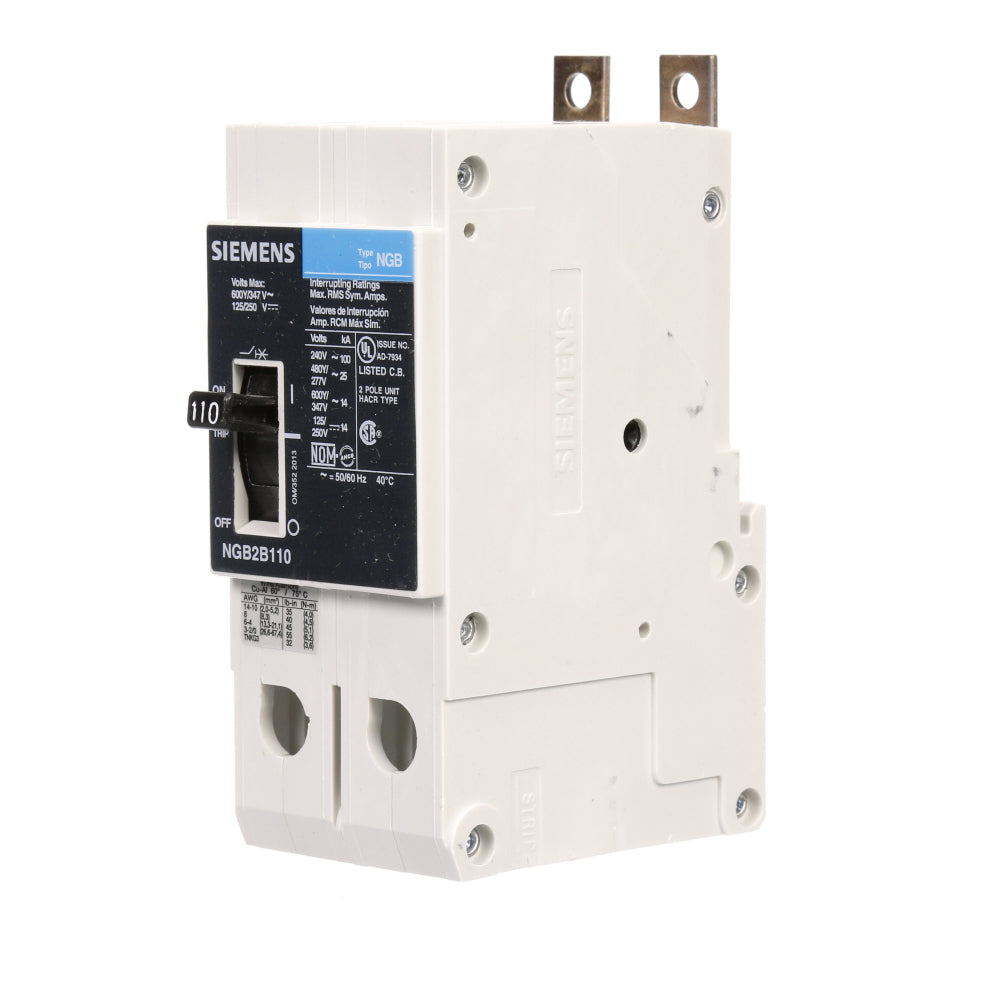 NGB2B110B - SIemens Bolt-On 110 Amp 2 Pole Circuit Breaker - Essential Electric Supply