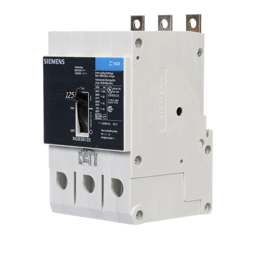NGB3B125B - SIemens Bolt-On 125 Amp 3 Pole Circuit Breaker - Essential Electric Supply