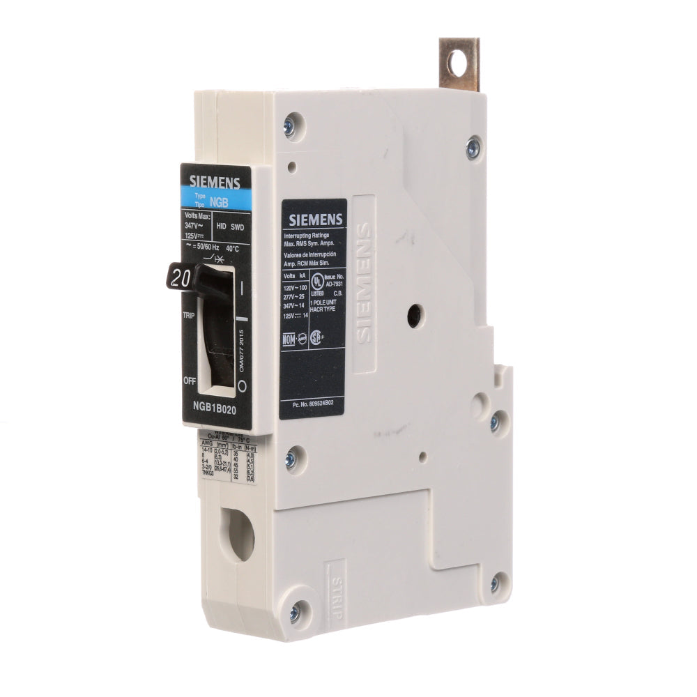 NGB1B020 Siemens Molded Case Circuit Breaker VL Series 20A 347V - Essential Electric Supply
