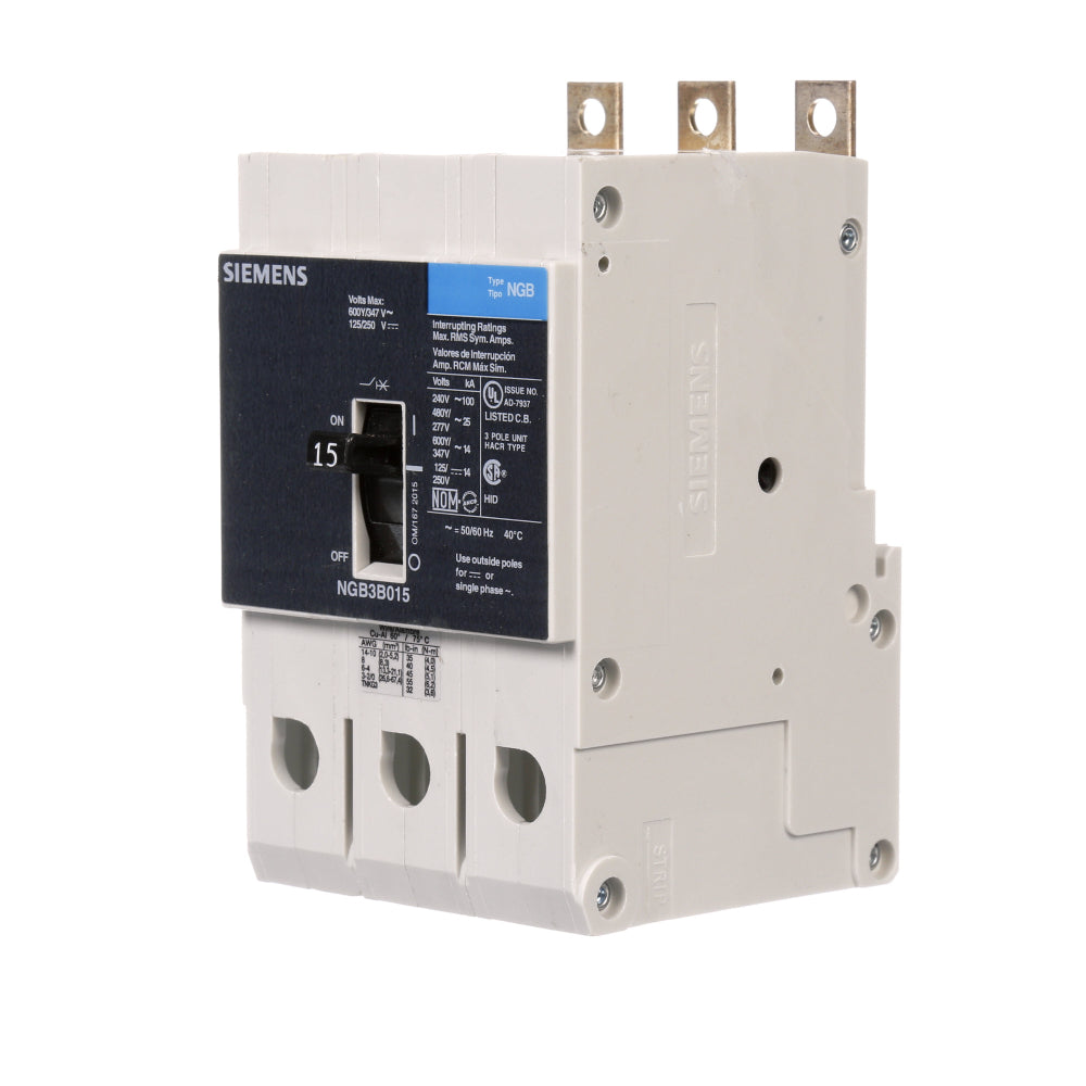 NGB3B015 - SIemens Bolt-On 15 Amp 3 Pole Circuit Breaker - Essential Electric Supply