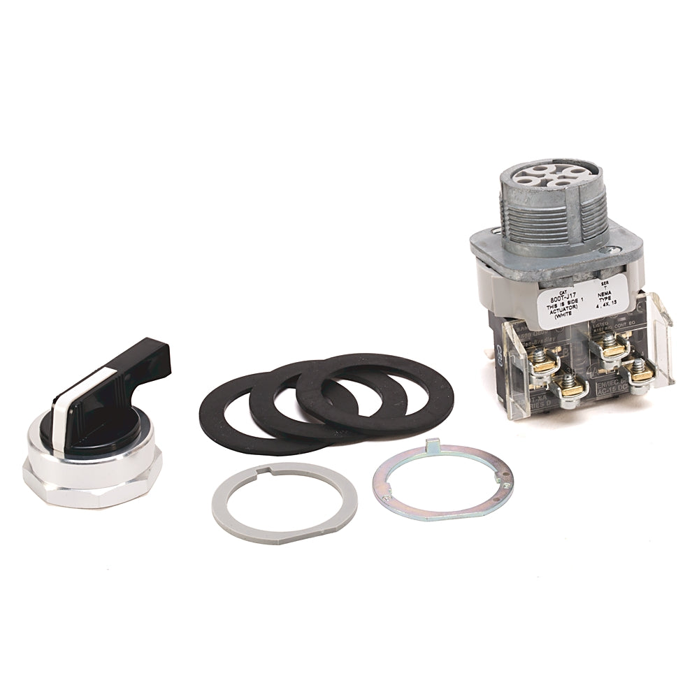 Allen-Bradley 800T-J17A Selector Switch | 30mm 3-Position 1NO 1NC