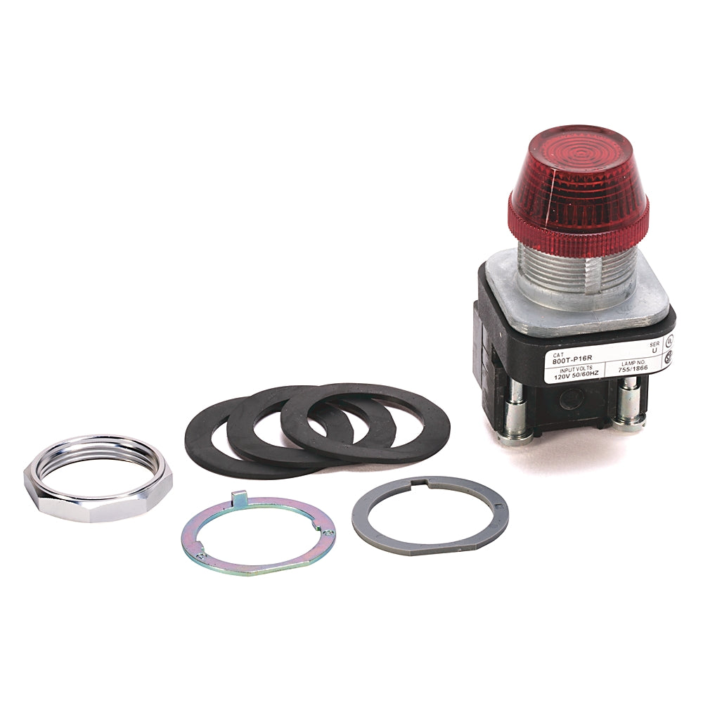 Allen-Bradley 800T-Q24R Pilot Light | 30mm 24V AC/DC Red Lens 800T