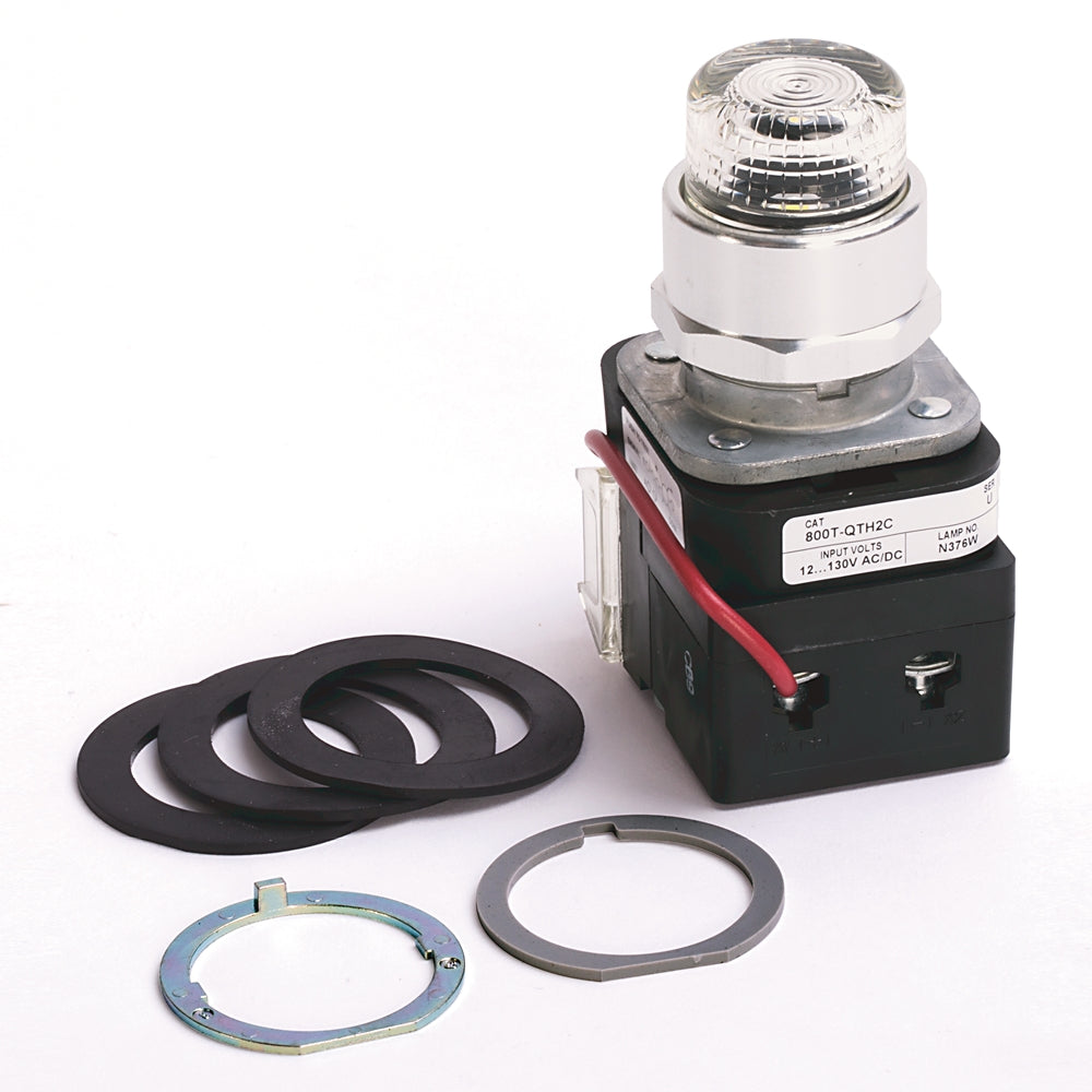 Allen-Bradley 800T-QTH2R Pilot Light | 30.5mm Push-to-Test LED 12-130V AC/DC 1 NO-1 NC