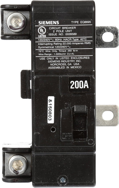 MBK200M Murray/Siemens 200-Amp Main Circuit Breaker for Use in EQIII Type Load Centers - Essential Electric Supply