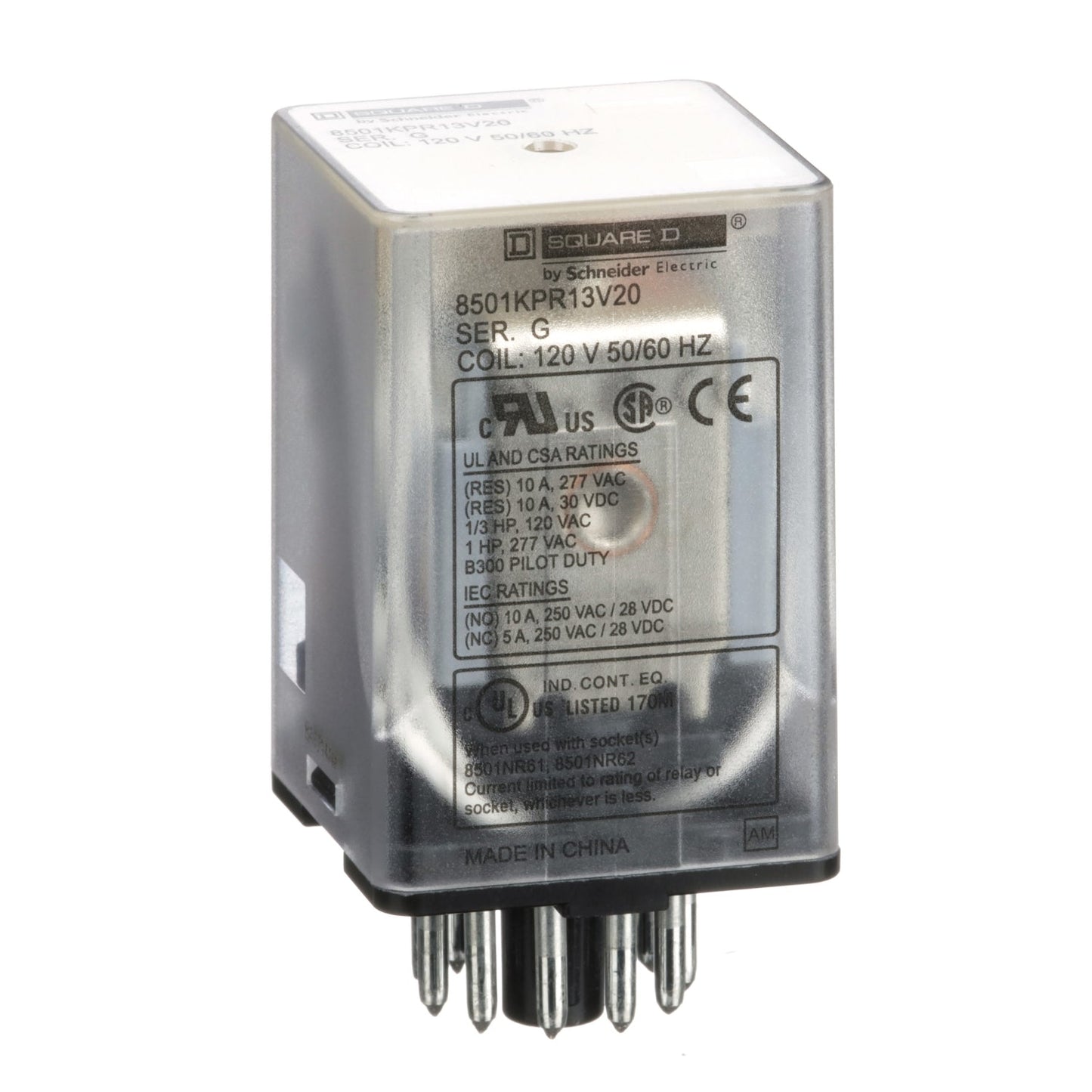 Schneider Electric 8501KPR13V20 Motor Control Part And Accessory Relays Class 8501