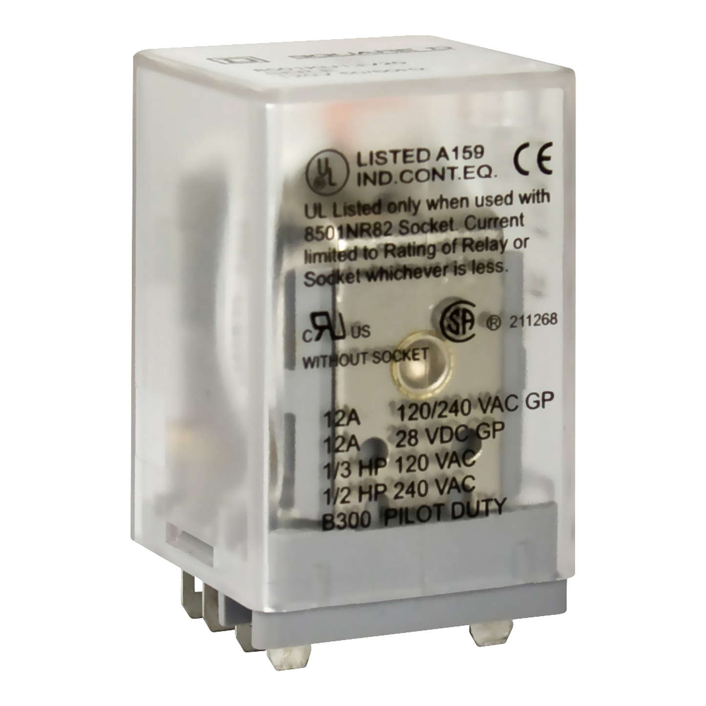 Square D 8501KU13V24 Plug-In Relay 3-Pole 240VAC