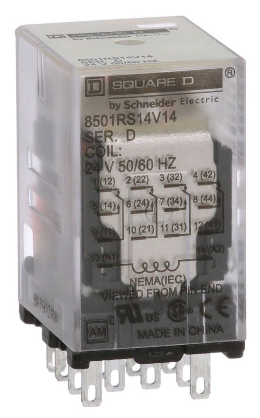 Square D 8501RS14V14 Fuse Part And Accessory | 24 VAC 4PDT 8A 4 NO 4 NC