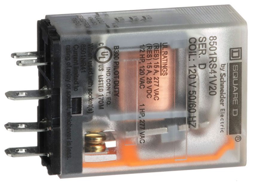 Schneider Electric 8501RS41V20 Relay | SPDT 120V AC 15A Harmony 8501R