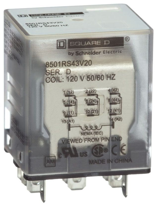 Schneider Electric 8501RS43V20 Fuse Part And Accessory | 1 HP 277 VAC 15A 120 VAC 3PDT