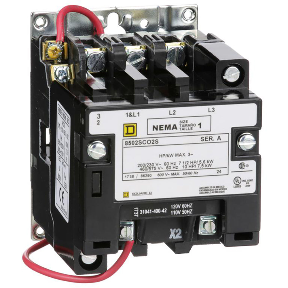 Square D 8502SCO2V02S Contactor | 3P 3PH 600V 27A 110V Class 8502