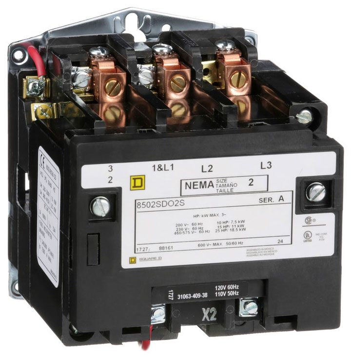 8502SDO2V02S Square D Class 8502 Contactor 600V 45A 120V Coil - Essential Electric Supply