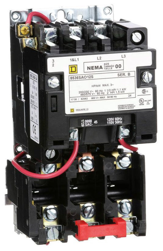 Square D 8536SAO12V02S Motor Starter | 3P 3PH 600V 9A 110V Class 8536