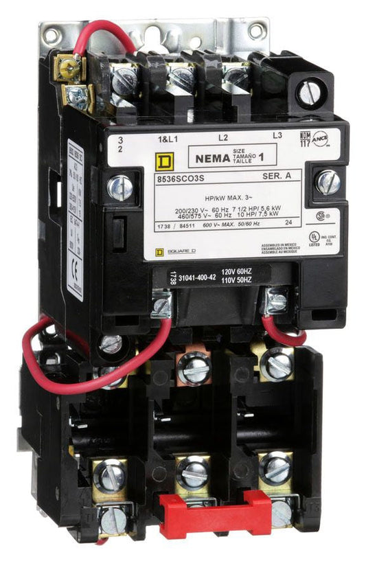 8536SCO3V06 Square D Class 8536 Motor Starter 600V 27A 3 Pole Nema 1 480V Cloil - Essential Electric Supply