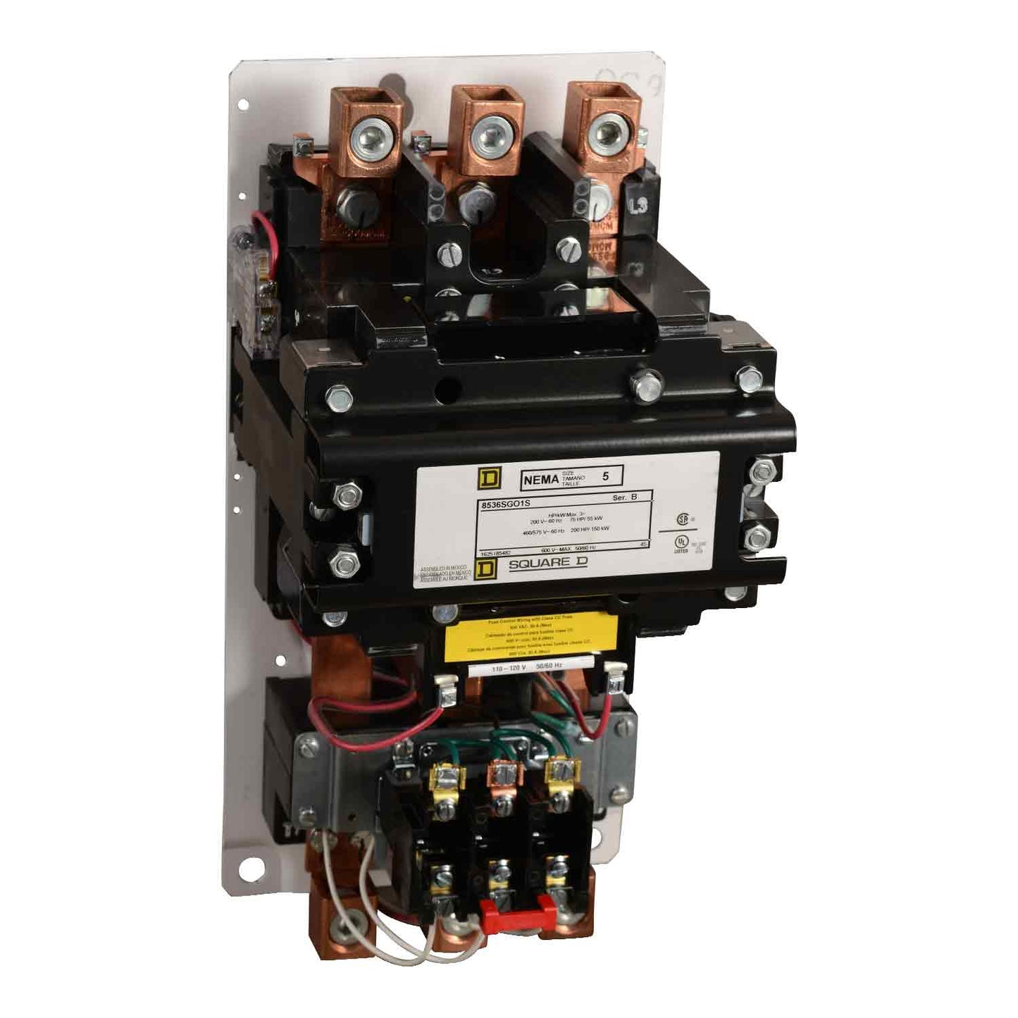 Square D 8536SGO1V02S Motor Starter 3 pole 3 phase 600V 270A 110V coil Class 8536