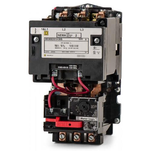 Square D 8536SDO1V02H30S Motor Starter 3 pole 3 phase 600V 45A 110V coil Class 8536