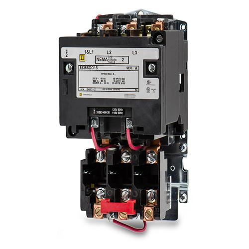 Square D 8536SDO1V02S Motor Starter 3 pole 3 phase 600V 45A 110V coil Class 8536