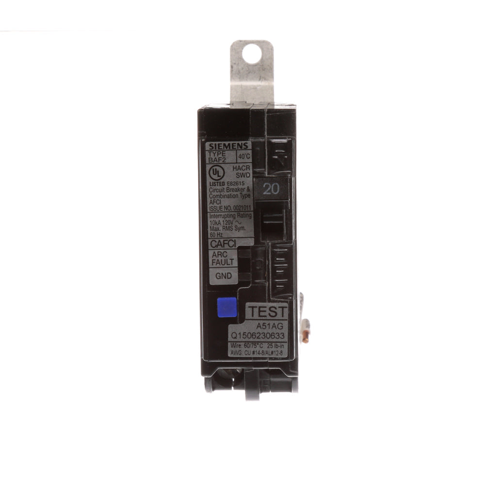 BA120AFC - SIemens Bolt-On 20 Amp 1 Pole Circuit Breaker - Essential Electric Supply