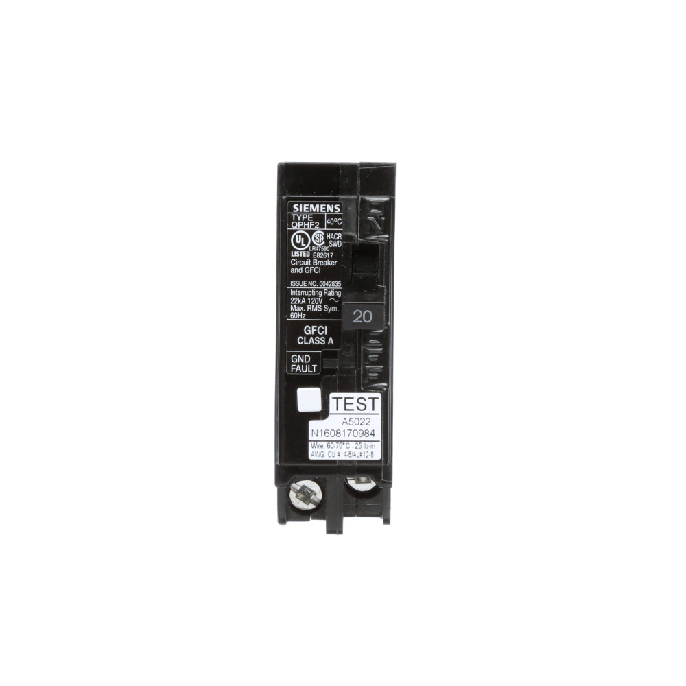 QF120AH - SIemens Plug-In 20 Amp 1 Pole Circuit Breaker - Essential Electric Supply