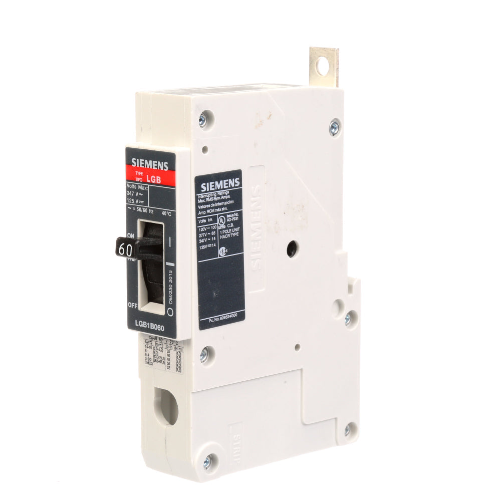 LGB1B060B - SIemens Bolt-On 60 Amp 1 Pole Circuit Breaker - Essential Electric Supply