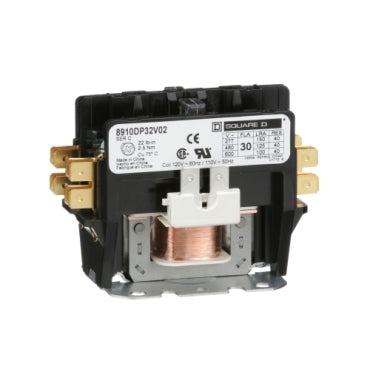 8910DP32V02 Square D Class 8910 Contactor 600V 30A 120V Coil - Essential Electric Supply