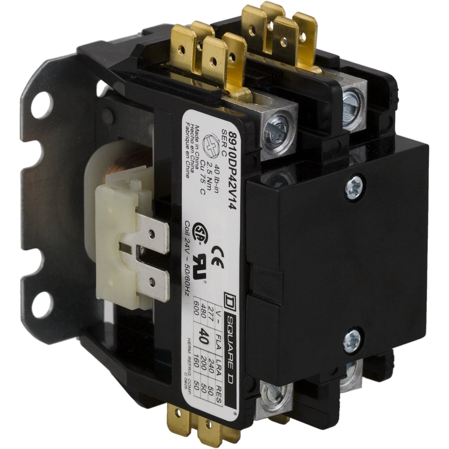Square D 8910DP21V09 Contactor | 1P 1PH 600V 25A 100kA@480V LSIG