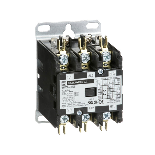 8910DPA13V14 Square D Class 8910 Contactor 600V 20A 24V Coil - Essential Electric Supply