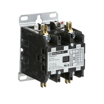 Square D 8910DPA32V14 Contactor | 2 pole 1 phase 600V 30A 24VV coil Class 8910