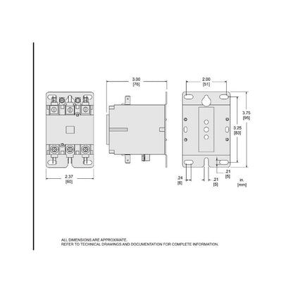 Square D 8910DPA33V09 Contactor | 3P 3Pole 30A 600V 220V Coil Class 8910