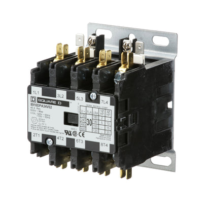 Square D 8910DPA34V02 Contactor | 4P 3P 600V 30A 110VV Class 8910
