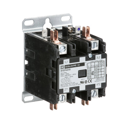 Square D 8910DPA42V09 Contactor | 600V 40A 2 pole 220VV coil Class 8910