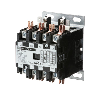 Square D 8910DPA44V02 Contactor 4P 3P 600V 40A 110V Coil Class 8910