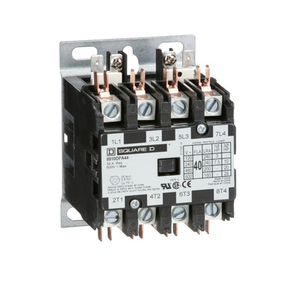 Square D 8910DPA44V09 Contactor | 4 Pole 3 Phase 600V 40A 220V Coil Class 8910