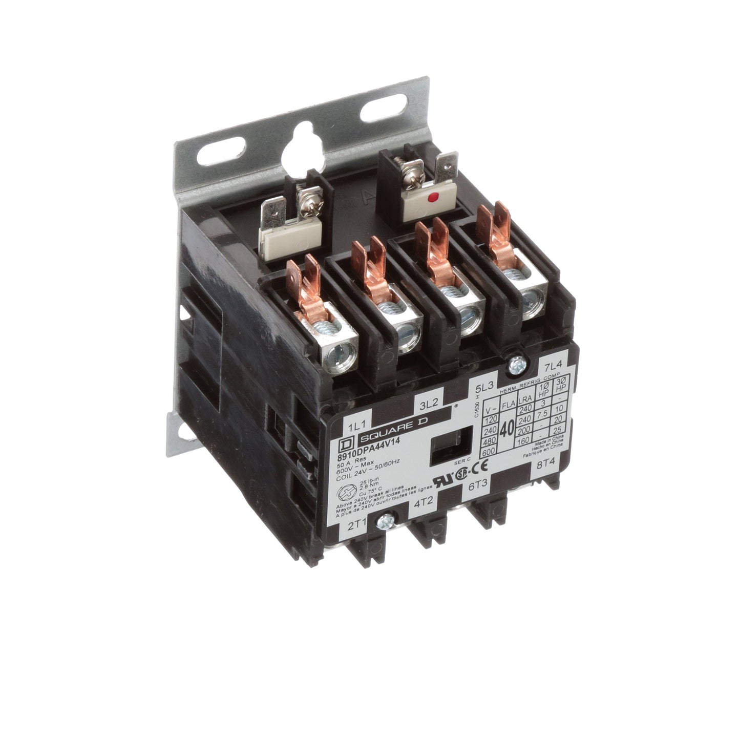 Square D 8910DPA44V14 Contactor 4P 6V 4A 24V Coil Class 8910