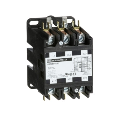 8910DPA53 Square D Class 8910 Contactor 3 pole 3 phase 600V 65A 120V coil - Essential Electric Supply