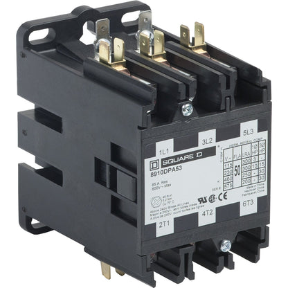 Square D 8910DPA53V04 Contactor | 3 pole 6V 5A 277VV coil Class 8910