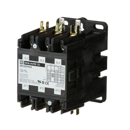 Square D 8910DPA53V14 Contactor | 3P 600V 50A 24V Coil Class 8910