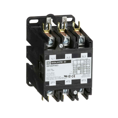 Square D 8910DPA63V02 Contactor 3P 600V 60A 110V Coil Class 8910