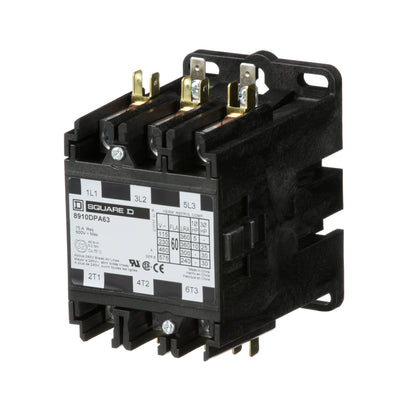 Square D 8910DPA63V02 Contactor 3P 600V 60A 110V Coil Class 8910