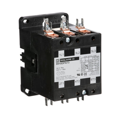 Square D 8910DPA73V02 Contactor | 3P 3PH 600V 75A 110VV Class 8910
