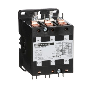 8910DPA93V02 Square D Class 8910 Contactor 600V 90A 120V Coil - Essential Electric Supply