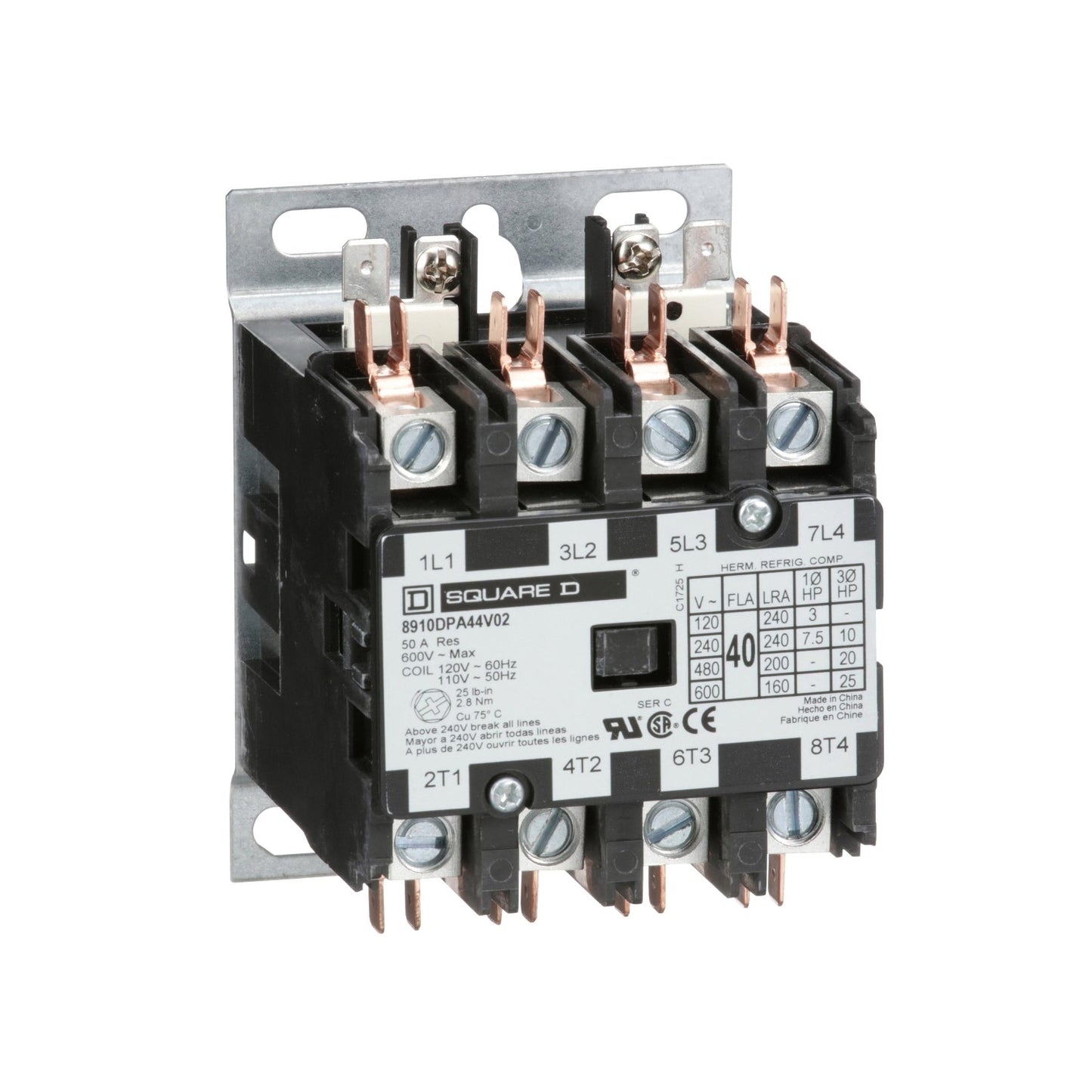 Square D 8910DPA24V06 Contactor | 4P 3P 600V 25A
