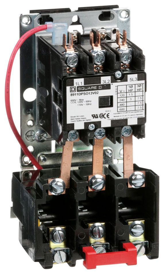 Square D 8911DPSO13V02 Motor Starter | 3P 3PH 600V 20A 110V Coil