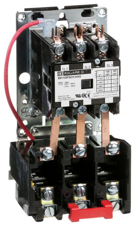 Square D 8911DPSO13V02 Motor Starter | 3P 3PH 600V 20A 110V Coil