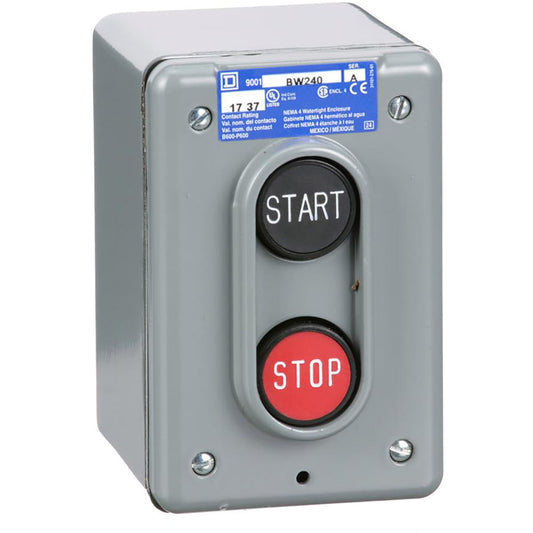 Square D 9001BW240 Control Stations | 5A 600V AC 1NO+1NC NEMA 4 Harmony 9001B