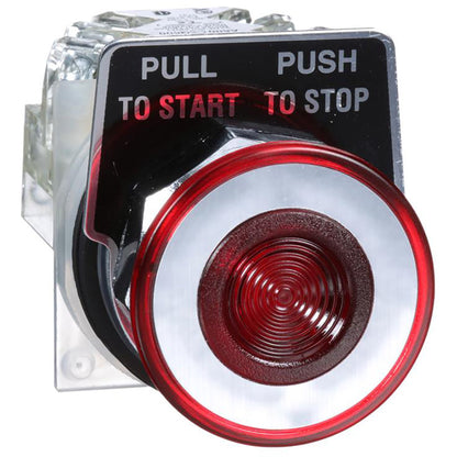 Square D 9001KR9RH13 Push Button Switch | 30mm Red Mushroom Cap 1NO 1NC 600V 10A 9001K 9001KR
