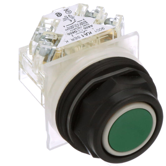 Square D 9001SKR1GH13 Push button switch | 30mm green flush spring return 9001SK