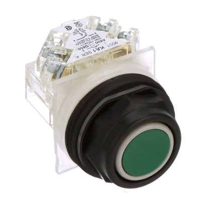 Square D 9001SKR1GH13 Push button switch | 30mm green flush spring return 9001SK