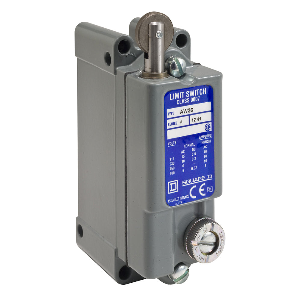 Square D 9007AW32 Limit Switch | 1 Pole 600VAC 12A Roller Position 9007